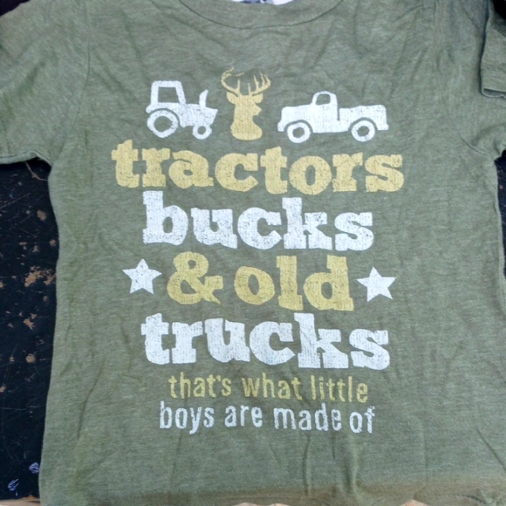 Green Graphic Tee with Yellow and White Print